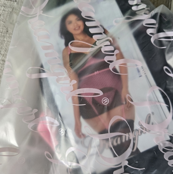 DREAMGIRL | Retro Dot Garter Chemise in Black/Pink sz 1X - Picture 3 of 6